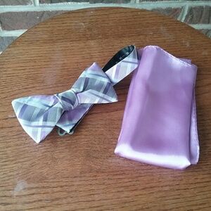 Madison Lavender and Gray Plaid Bow Tie